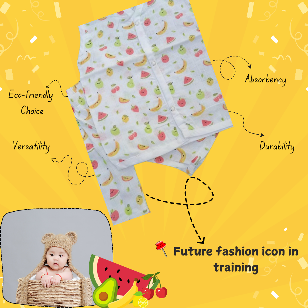 INFANT MUSLIN SLEEVELESS JABLA SET