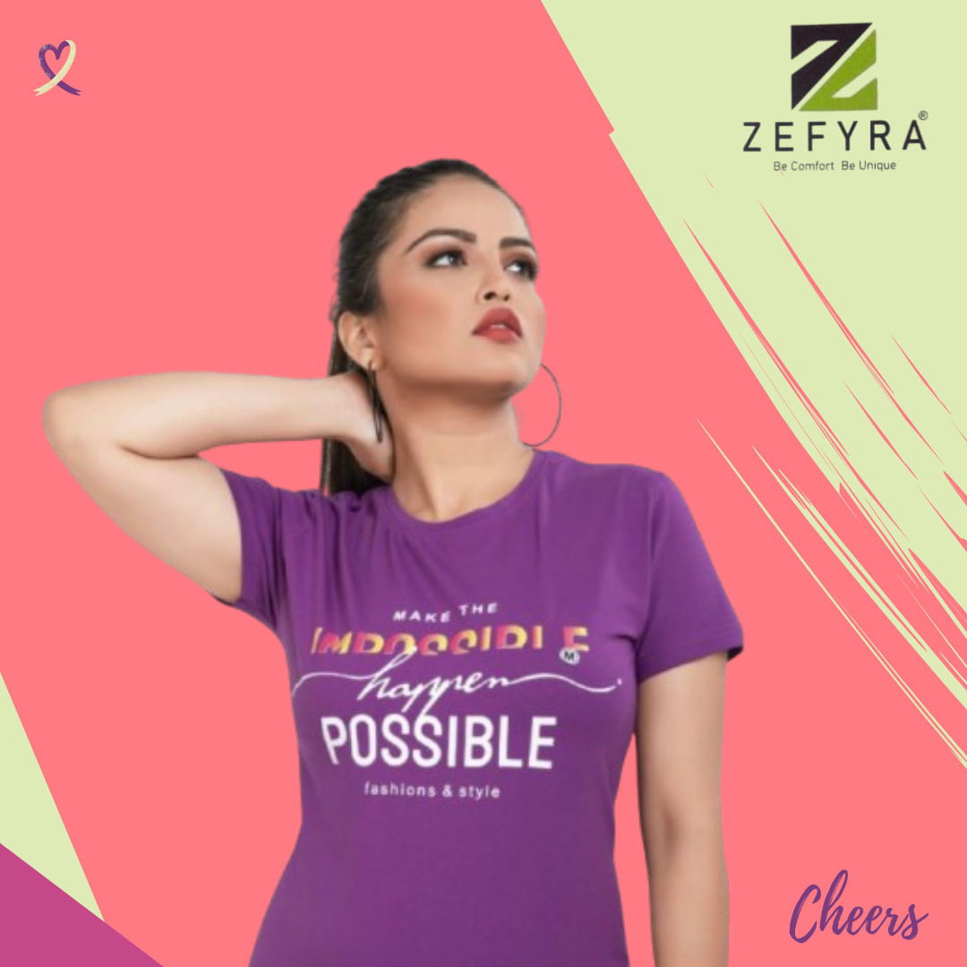 WOMENS LYCRA QUOTES PRINTED T-SHIRTS (25 PIECE PACK )