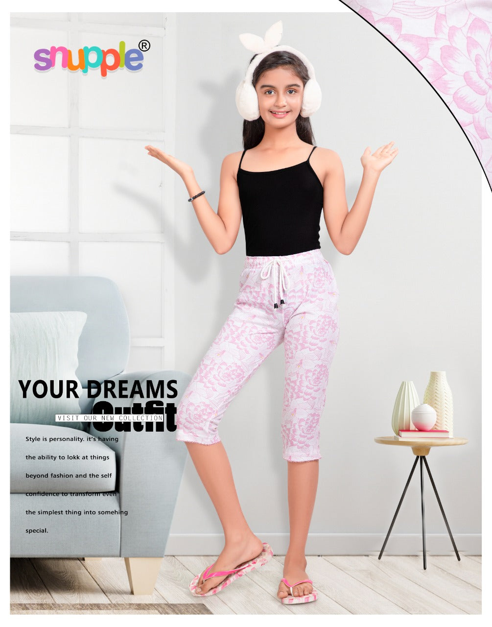 GIRLS CAPRI PANT ( PACK OF 12 PIECES 11 TO 16 YEARS )