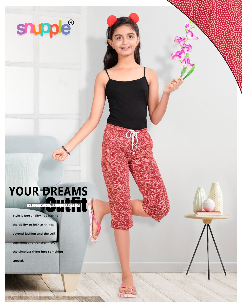 GIRLS CAPRI PANT ( PACK OF 12 PIECES 11 TO 16 YEARS )