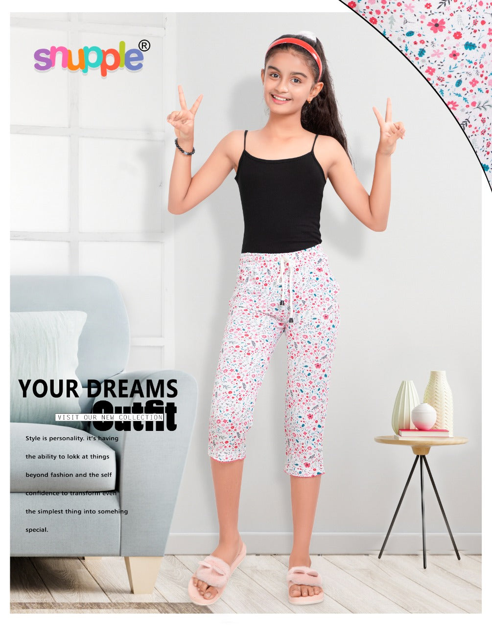 GIRLS CAPRI PANT ( PACK OF 12 PIECES 11 TO 16 YEARS )