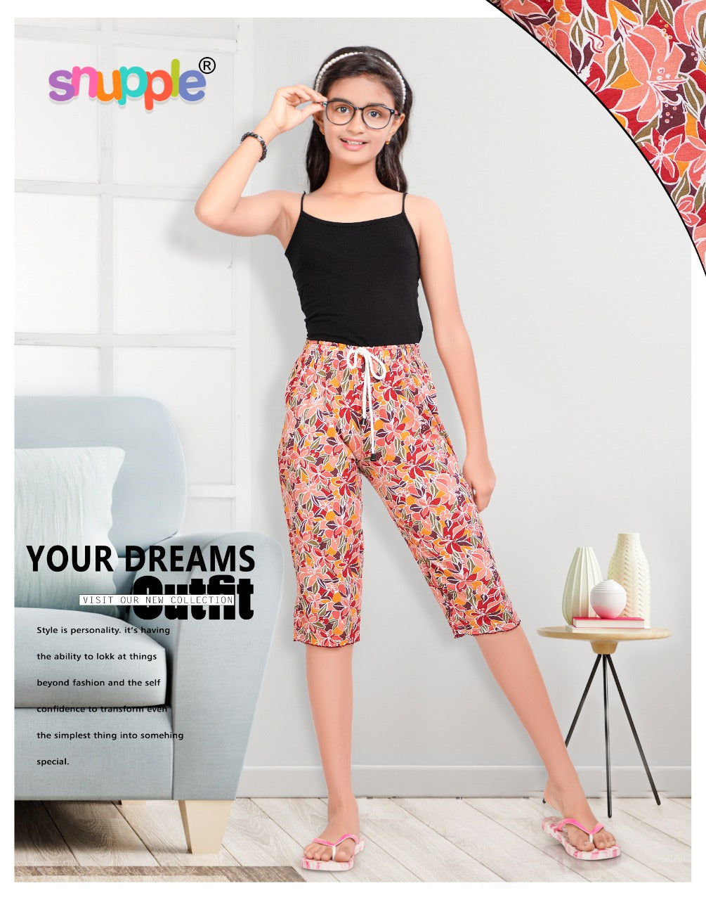 GIRLS CAPRI PANT ( PACK OF 12 PIECES 11 TO 16 YEARS )