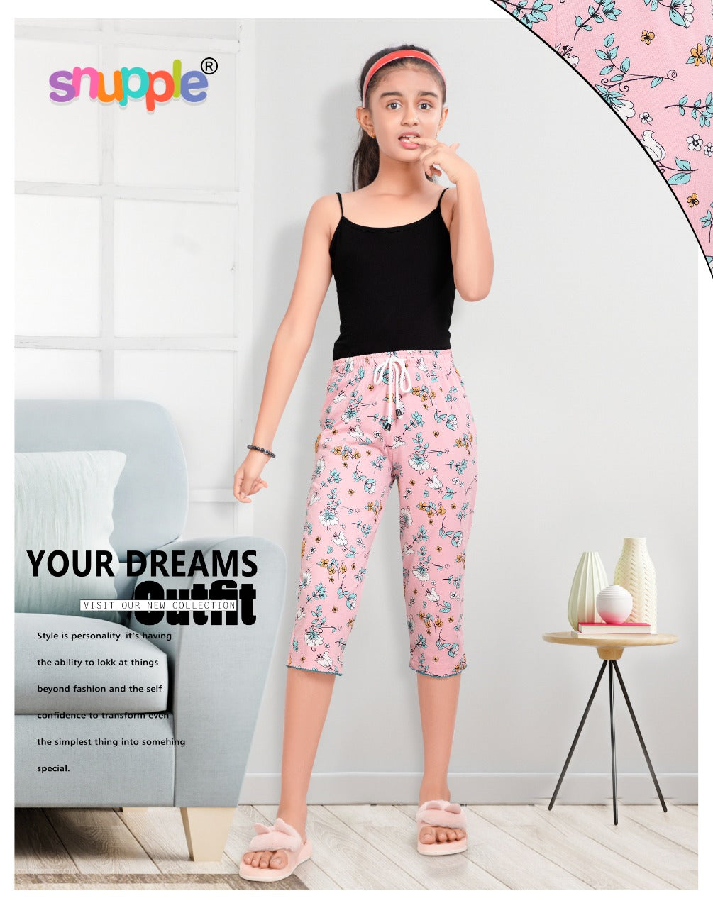 GIRLS CAPRI PANT ( PACK OF 12 PIECES 11 TO 16 YEARS )