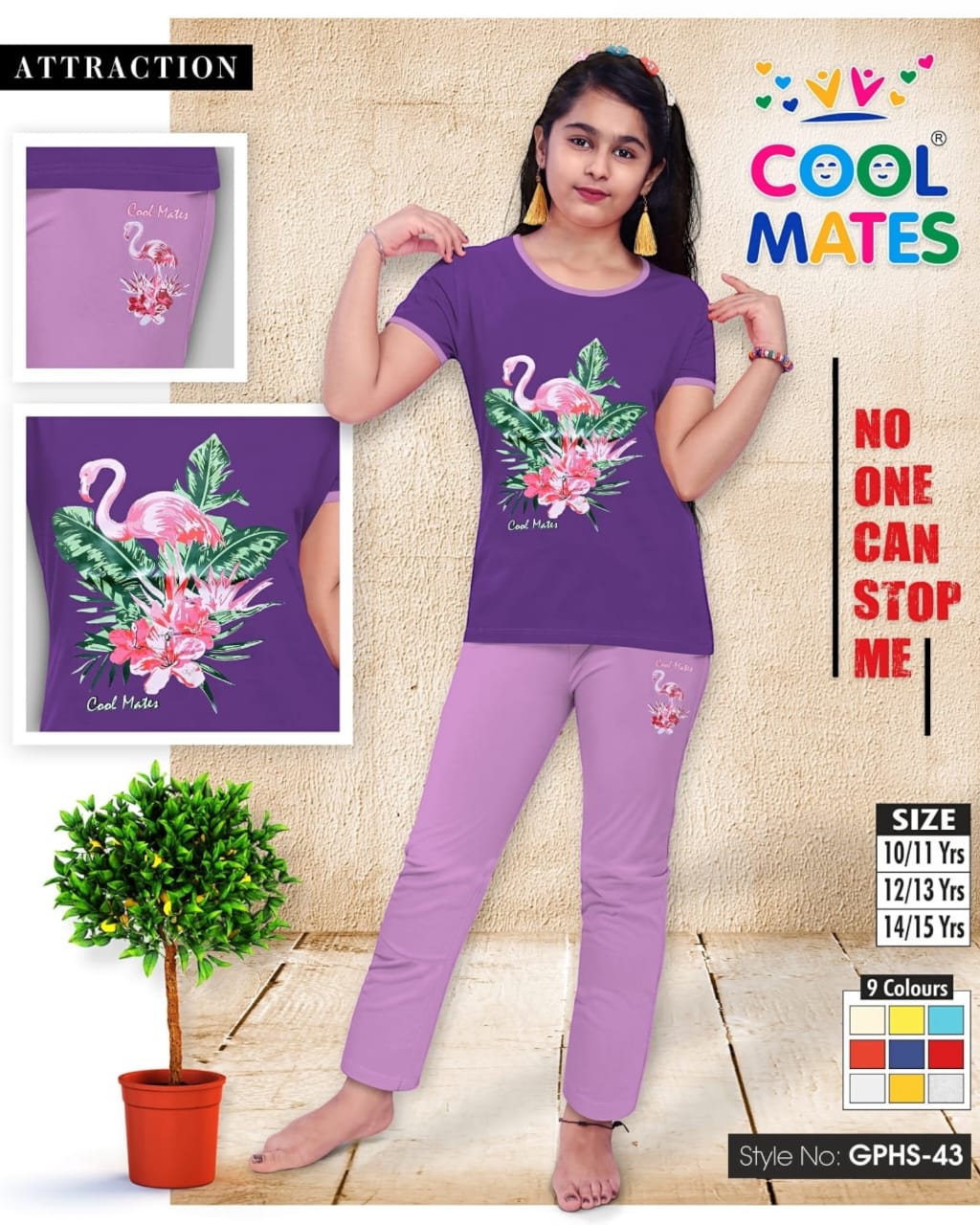 GIRLS PYJAMA SET ( PACK OF 9 PIECES )