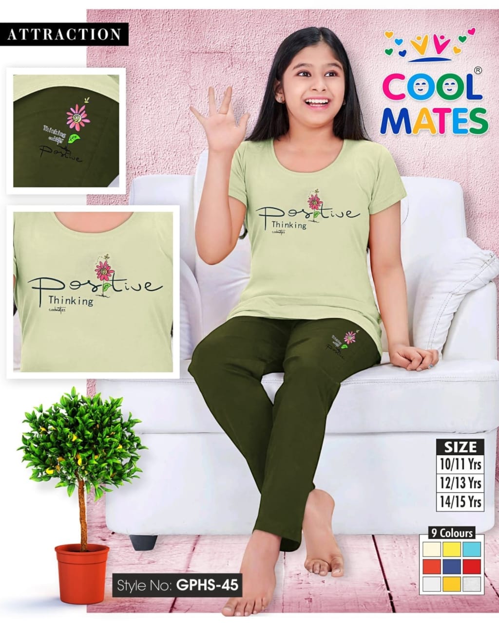 GIRLS PYJAMA SET ( PACK OF 9 PIECES )