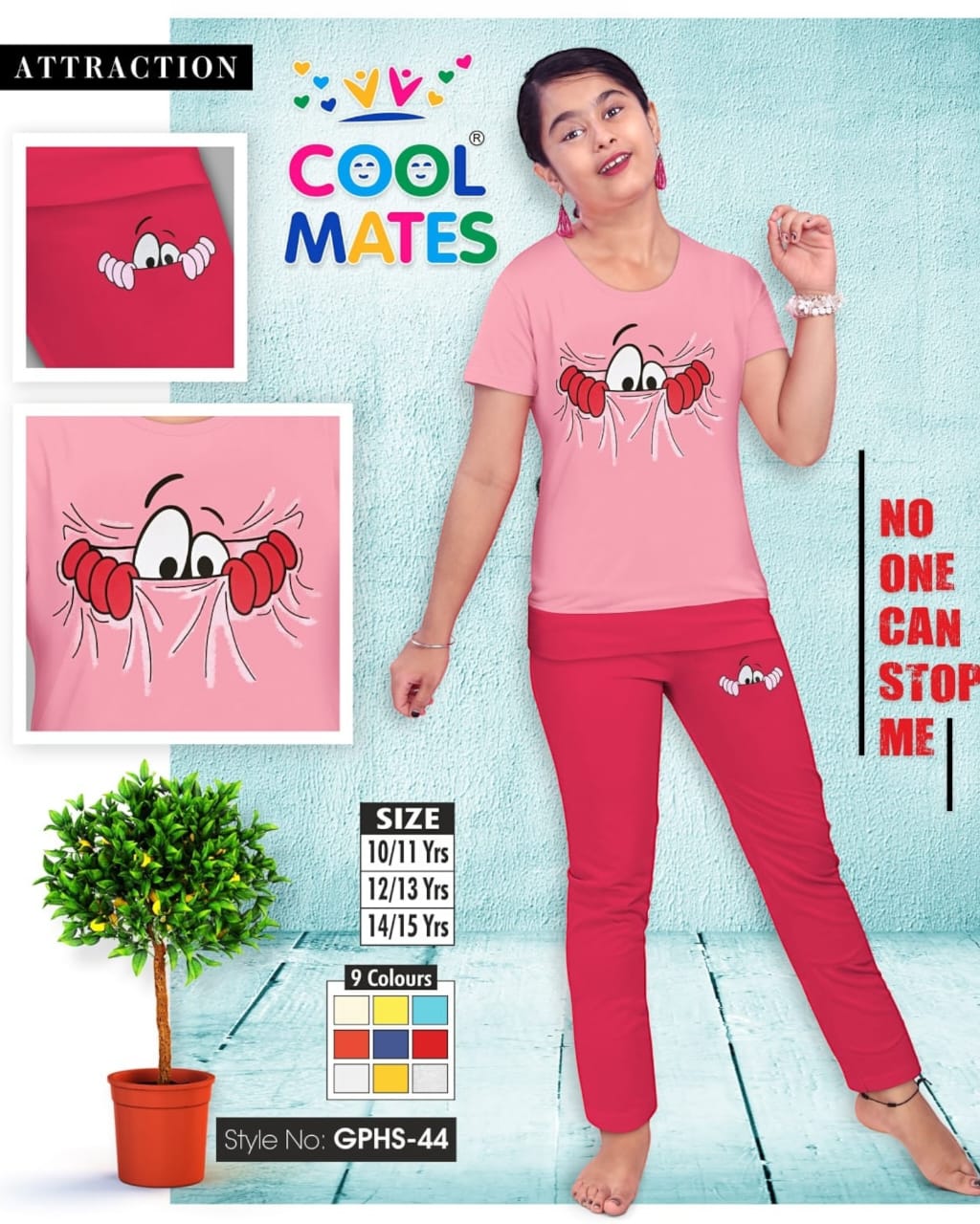 GIRLS PYJAMA SET ( PACK OF 9 PIECES )