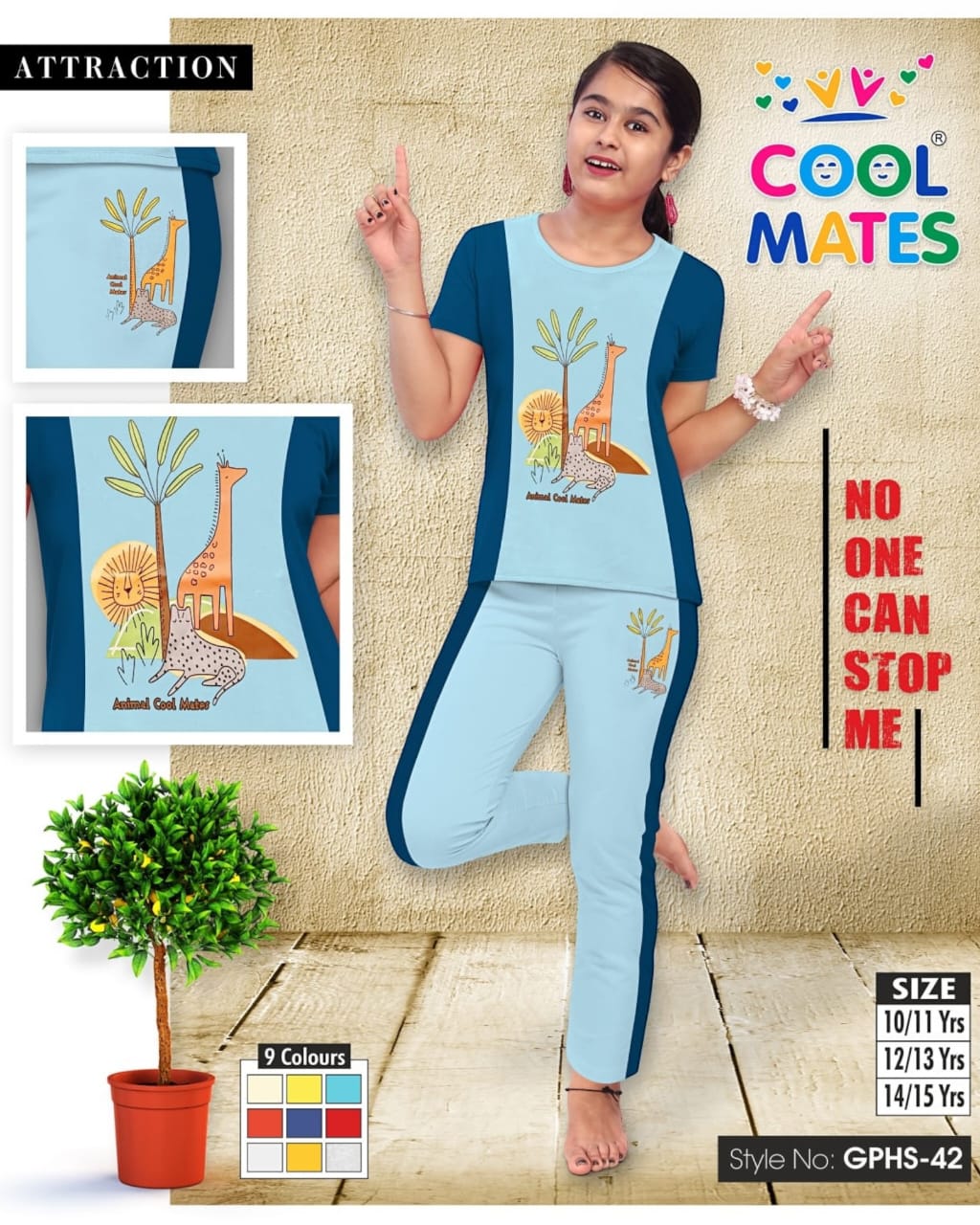 GIRLS PYJAMA SET ( PACK OF 9 PIECES )