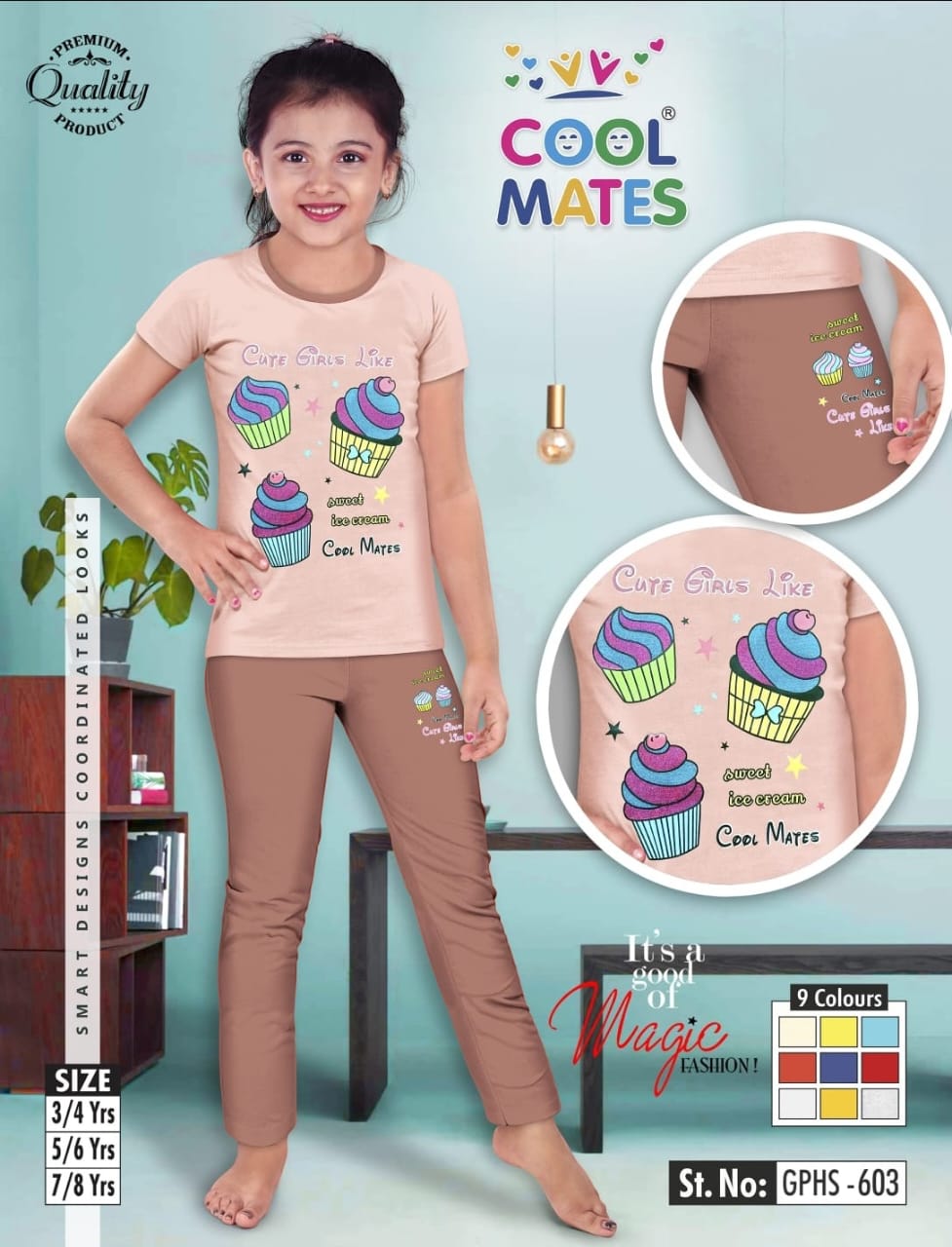GIRLS PYJAMA SET ( PACK OF 9 PIECES 3 TO 9 YEARS )