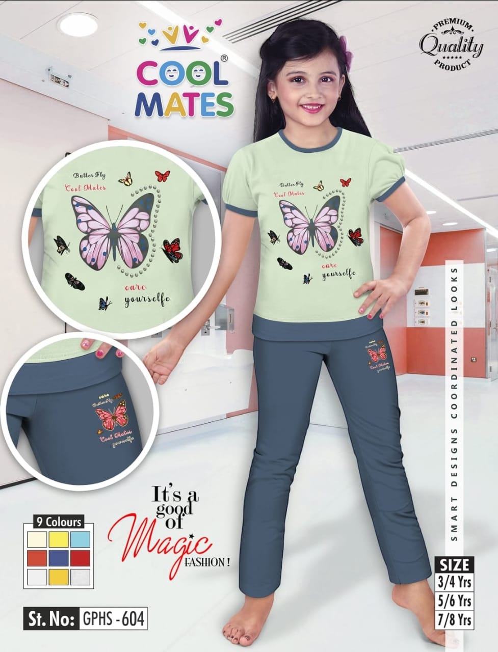 GIRLS PYJAMA SET ( PACK OF 9 PIECES 3 TO 9 YEARS )