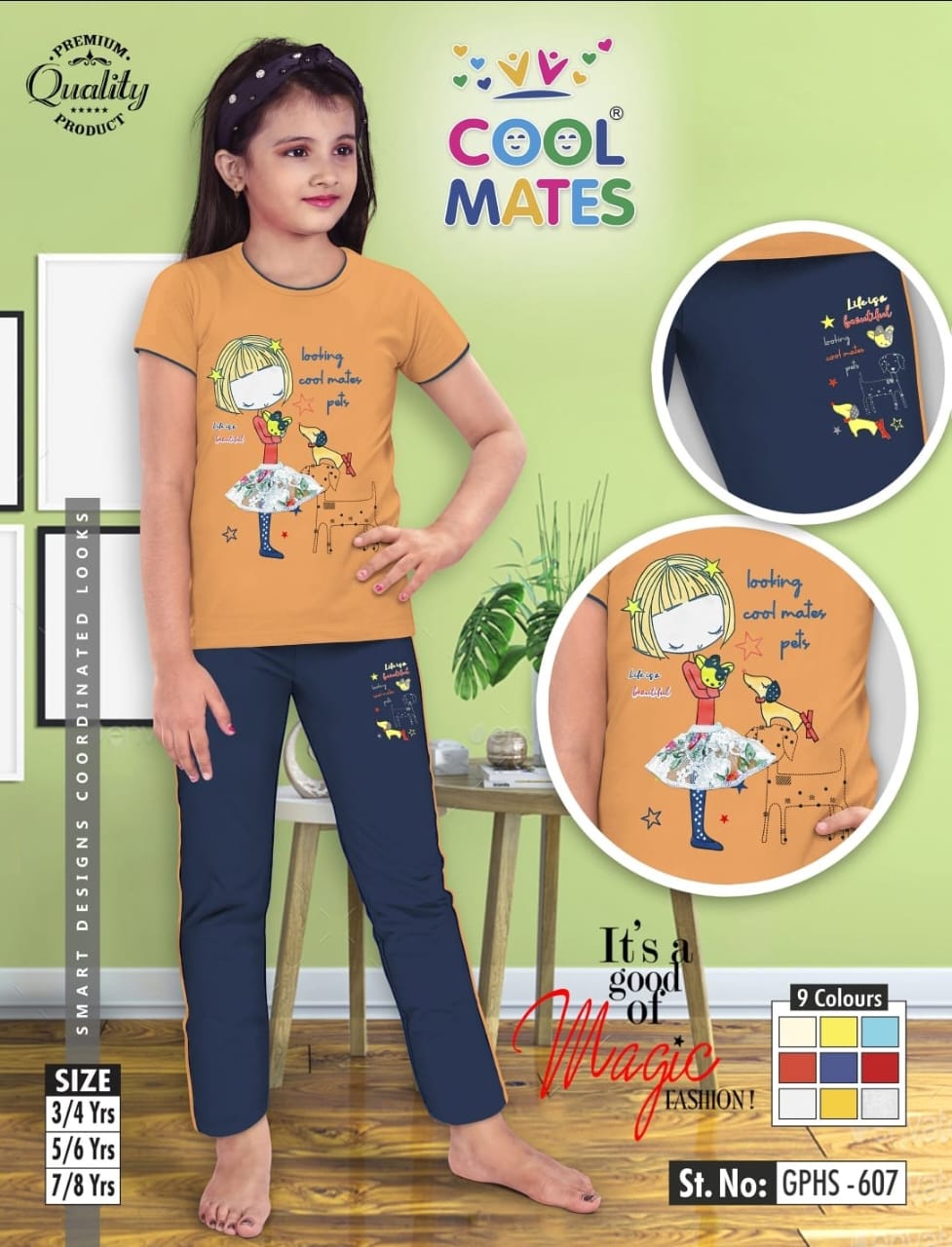 GIRLS PYJAMA SET ( PACK OF 9 PIECES 3 TO 9 YEARS )
