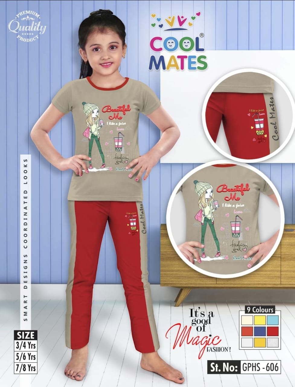 GIRLS PYJAMA SET ( PACK OF 9 PIECES 3 TO 9 YEARS )