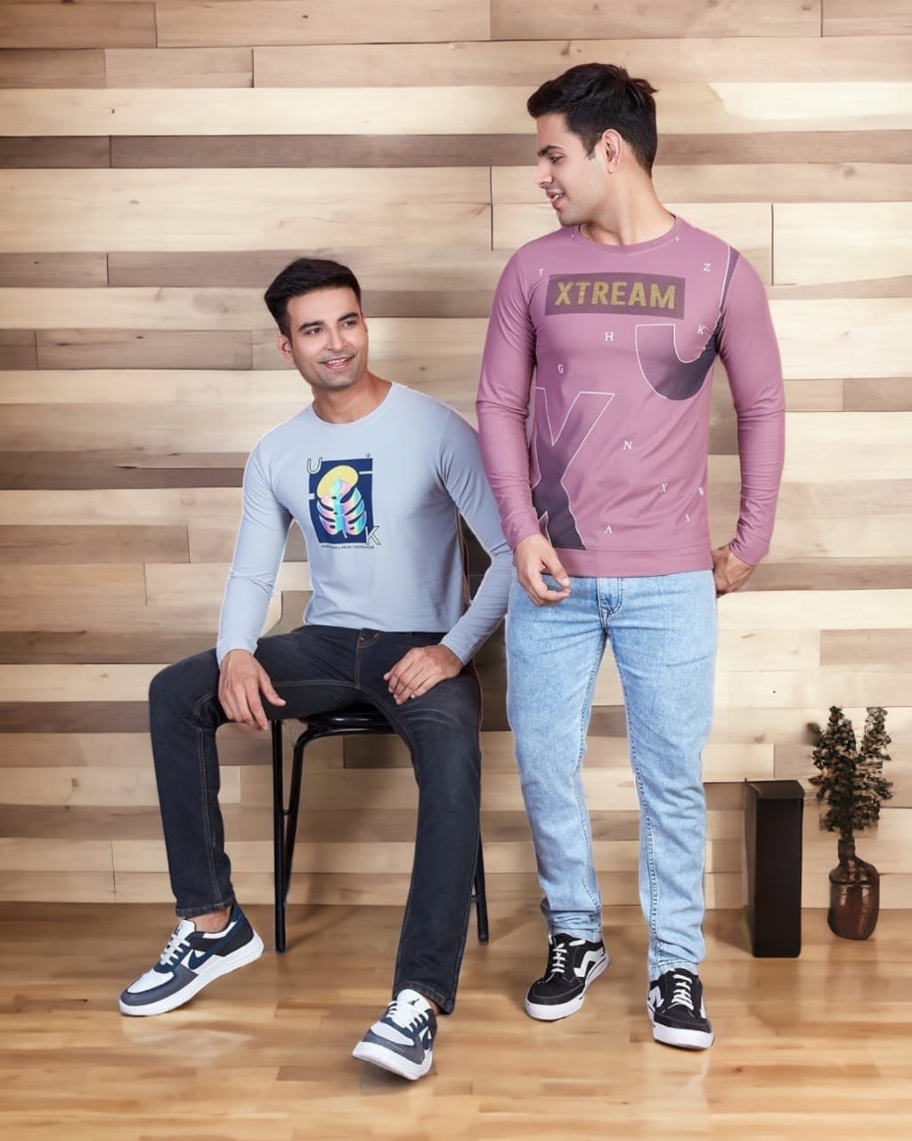 MENS ROUND NECK FULL SLEEVES T-SHIRT (25 Piece pack)