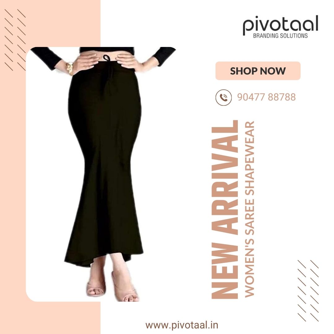 Womens Plain Saree Shape Wear (25 Piece ) Black shade