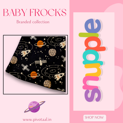 SPACE  PRINT BABY FROCK