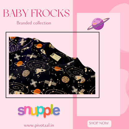 SPACE  PRINT BABY FROCK