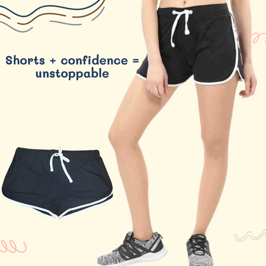 WOMEN'S BRANDED SHORTS ( 25 Piece pack ) BLACK SHADE