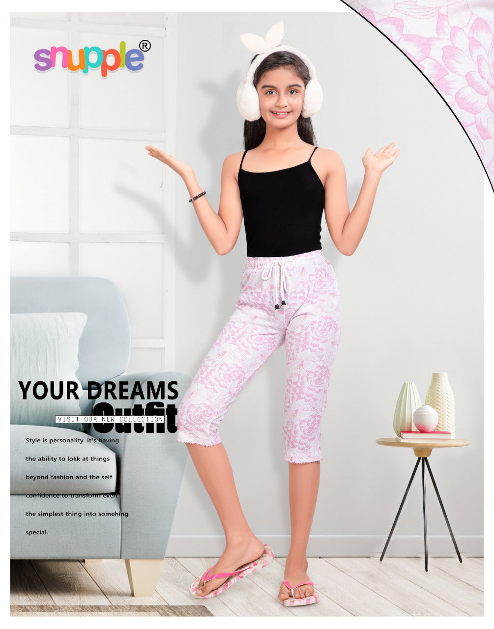 GIRLS CAPRI PANT ( PACK OF 15 PIECES 5 TO 10 YEARS )