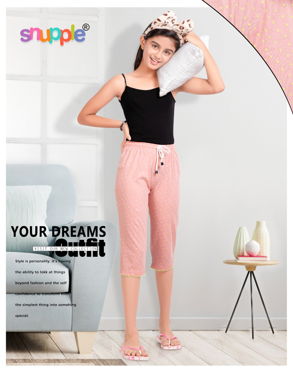 GIRLS CAPRI PANT ( PACK OF 15 PIECES 5 TO 10 YEARS )