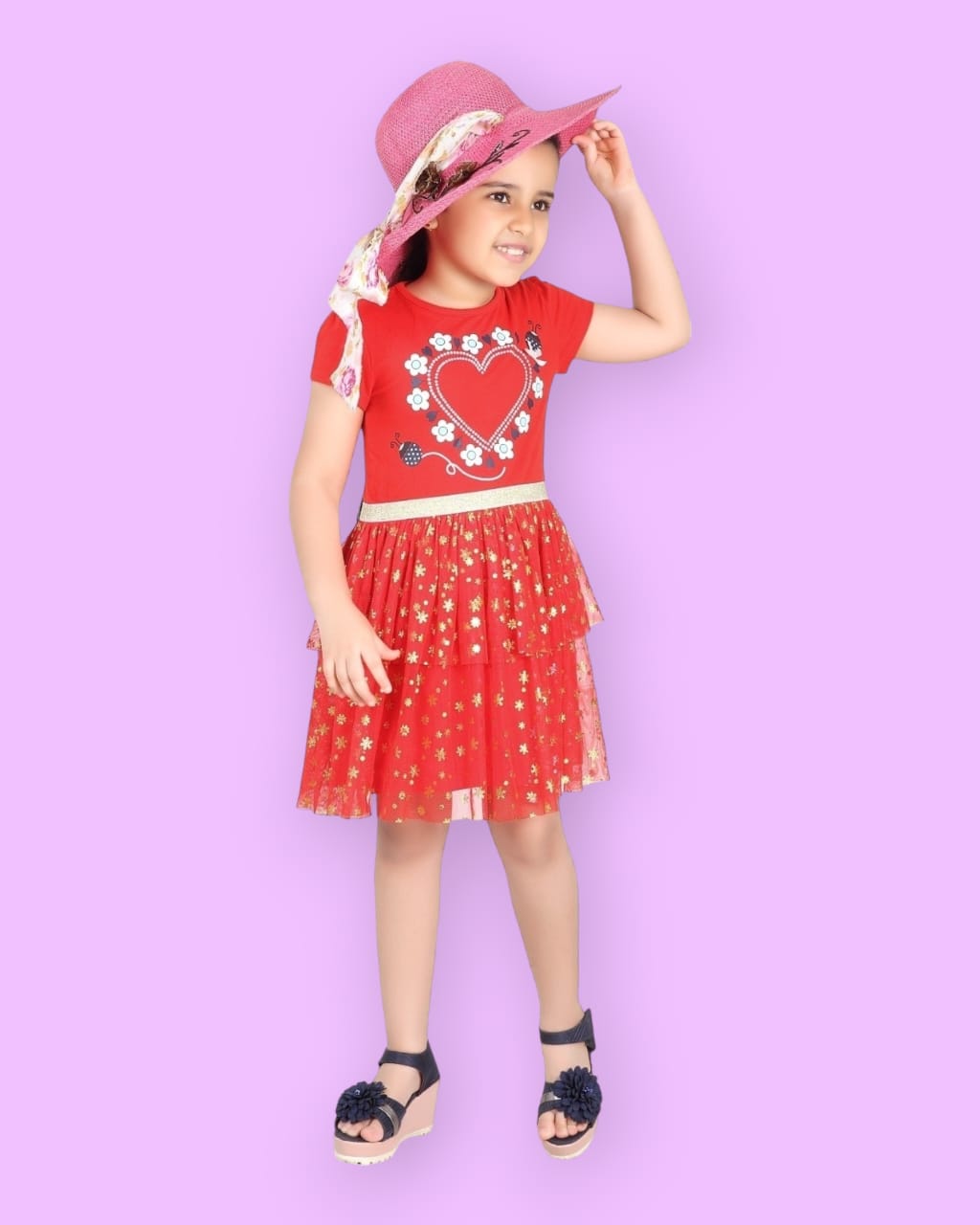 GIRLS FANCY NET FROCK ( PACK OF 12 PIECES )