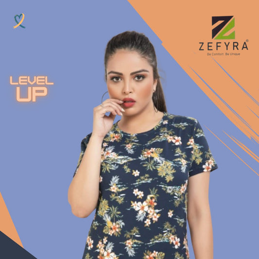 WOMENS LYCRA FLORAL PRINTED T-SHIRTS ( 25 PIECE PACK )